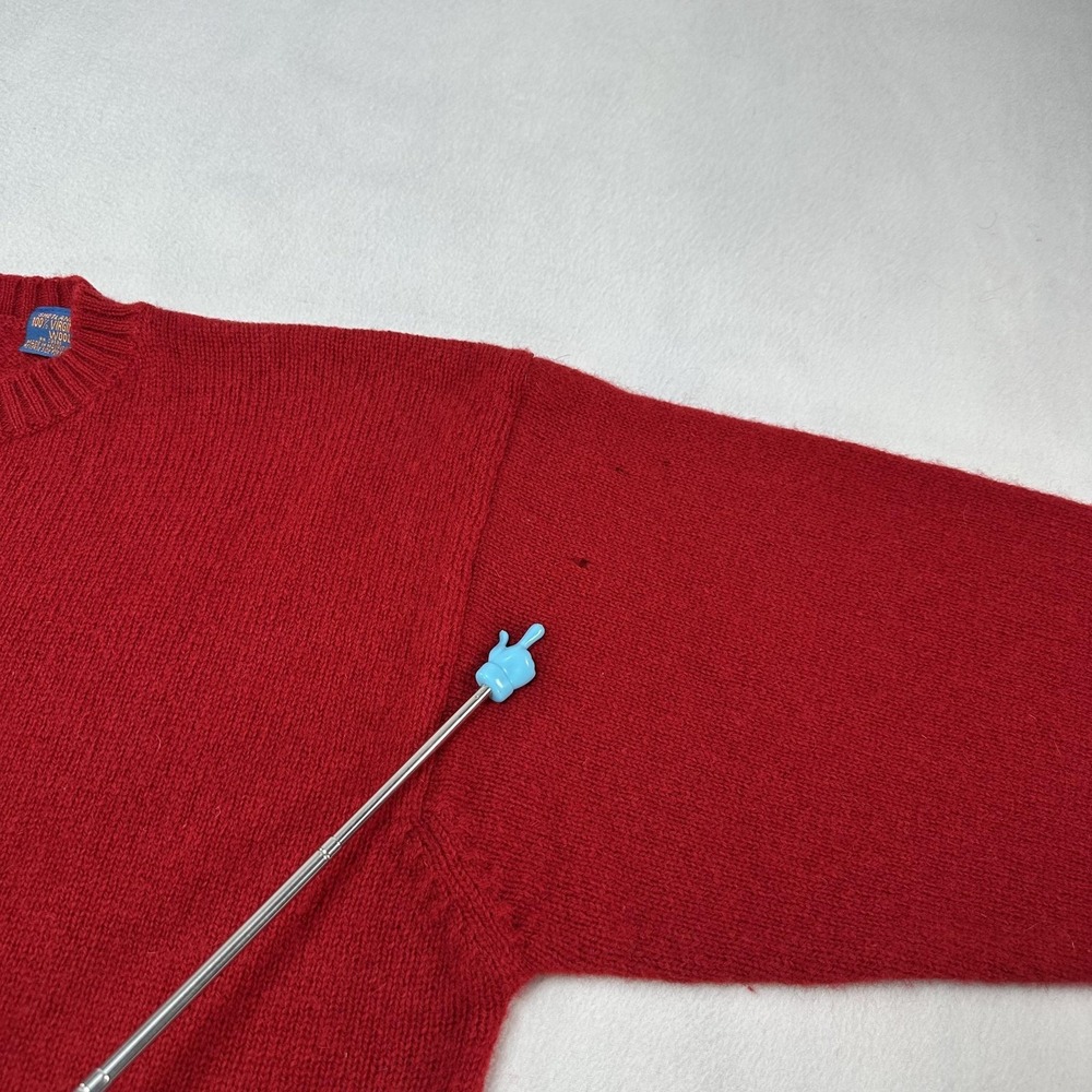 Vintage Pendleton Sweater Mens Large Red Shetland Wool Crewneck Knit Pullover - Picture 5 of 13